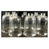 7pc Crystal Glass 10in Hurricane Candle Shades