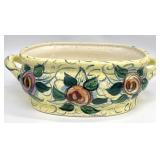 Hand Painted Floral Pottery Jardiniere