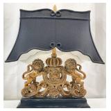 Figural Lion Crest Lamp