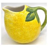 Italian Handcrafted Majolica Lemon Pottery Pitcher