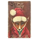 Christmas Fox Painting Reclaimed Antique Wood