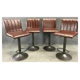 Four Modern Adjustable Height Barstools
