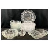 Fostoria Heritage Plates, Cut Glass Bowls & More