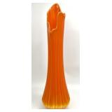 Large LE Smith Bittersweet Orange Swung Glass Vase