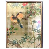 Large Anthropologie Bamboo Garden Birds Wall Art
