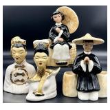 4 Vintage Asian Ceramic Figures & Figural Vases