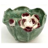 Majolica Figural Floral Pottery Planter