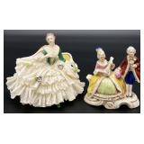 2 Miniature German Porcelain / Porcelain Lace