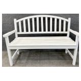 White Wooden Outdoor Bench