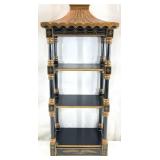 Chinoiserie Black & Gold Pagoda Wall Shelf