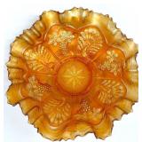 Fenton Marigold Peacock & Grape Bowl