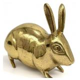 Vintage Mid Century Brass Rabbit Figure