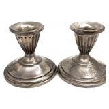 2 National Silver Co. Sterling Silver Candlesticks