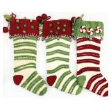 3 Vintage Christmas Mantel Stockings