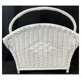 White Wicker Magazine Rack