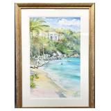 Large AVictoria Rogers Caribbean Watercolor