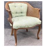 French Caned Barrel Back Chair