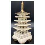 Mid Century Ceramic Japanese Pagoda Accent Lamp