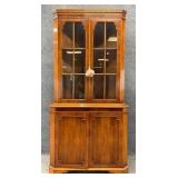 E. G. Hudson English Yew Wood Corner Cabinet