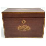 Decorative Inlaid Wood Style Tea Caddy Storage Box