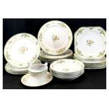 Hand Painted Japan Floral Porcelain China Set