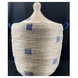 Woven African Basket w/ Lid