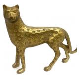 Vintage Mid Century Brass Cheetah Figure
