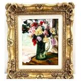 Signed Floral Still Life Oil Painting, Ornate