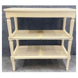 Distressed Cane Shelf Console