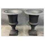 Pair Cast Iron Urn Planters