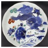 Antique Japanese 5-Stilt Mark Blue & White Charger