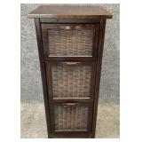 Small Wicker Accented 3 Drawer Chest