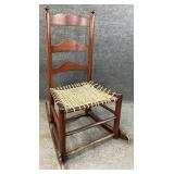 Antique Rope Seat Rocking Chair