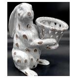 Glazed Ceramic Rabbit Woven Basket Planter