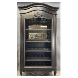 Black French Wire Door Wine Cabinet