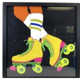 Retro Roller Skates Pop Art Style Framed Print