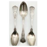 3 Vintage USN US Navy Silver Plate Serving Spoons