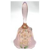 Fenton Pink Opalescent Hand Painted Bell