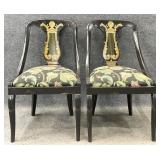 Pair Painted Regency Style Accent Chairs