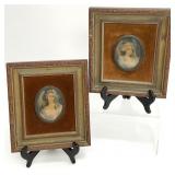 2 Old Cameo Framed Portraits
