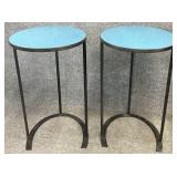 New Modern Metal Oval End Tables