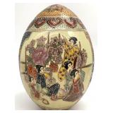 Japanese Satsuma Style Hand Painted Porcelain Egg