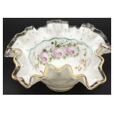 Fenton Charleton Hand Painted Gold Crest Dish