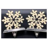 2 Christmas Snowflake Stocking Holders