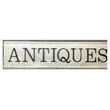 1 x 4 Metal " Antiques " Sign