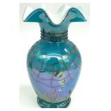 Fenton Designer Showcase Fish Art Glass Vase