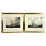2 Antique English Ship Engravings