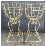 Pair 2.5ft Wrought Iron Planters