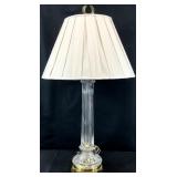 Quality Crystal Column Brass Base Table Lamp