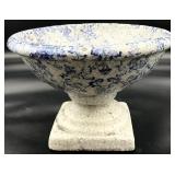 Decorative Blue & White Pedestal Bowl / Planter